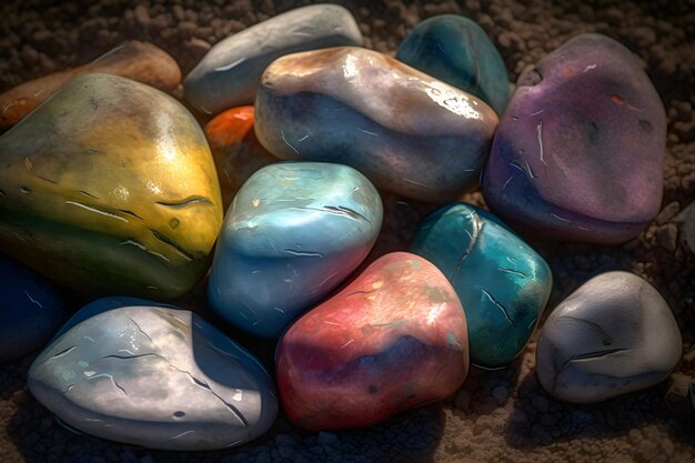 Colorful stone generative ai