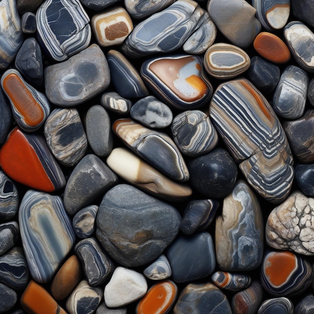 Colorful stone pebbles as background texture Close up