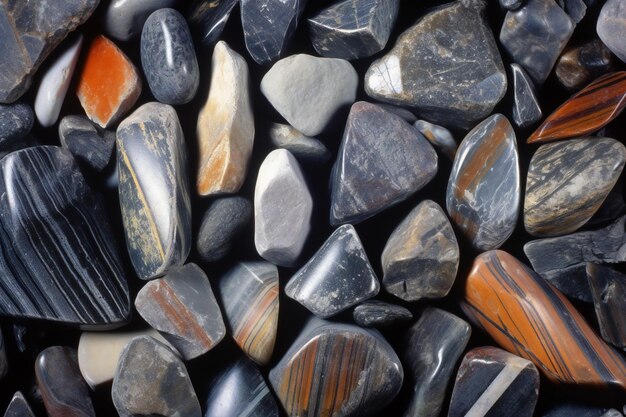 Colorful stone pebbles as background texture closeup