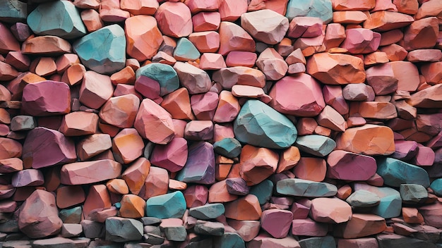 Foto muro di pietra colorato di forme casuali