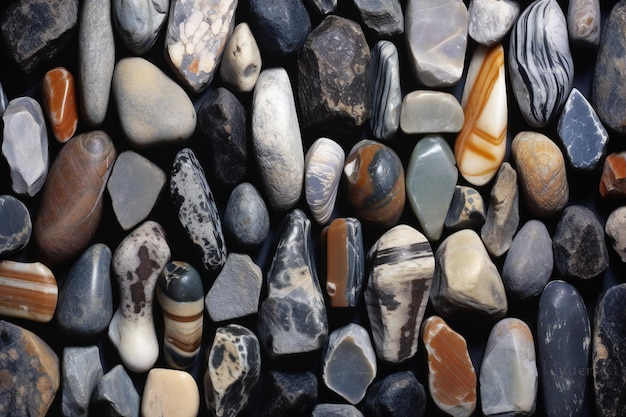 Colorful stones background Close up of sea pebbles