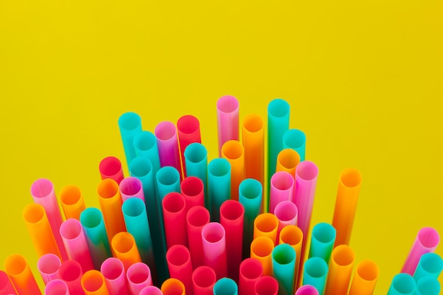 Colorful straws for beverage soft drink