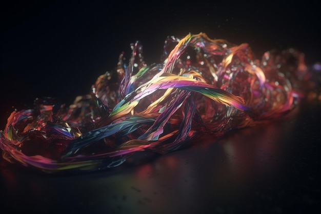 A colorful stream of liquid is shown in this image.