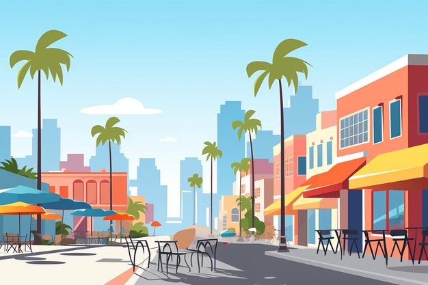 Photo colorful street landscape vector illustration