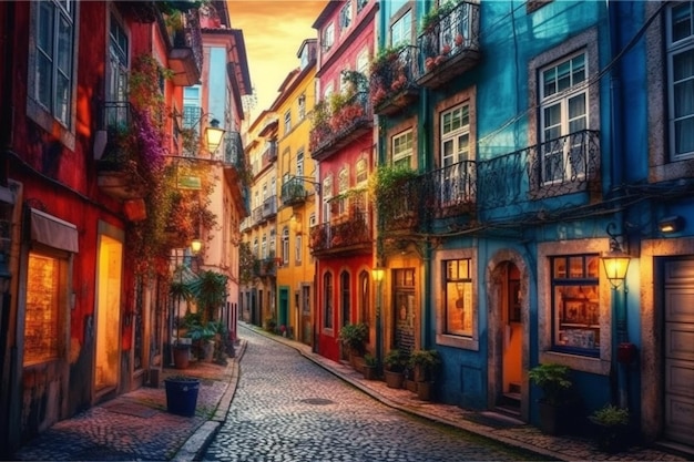 A colorful street in rio de janeiro