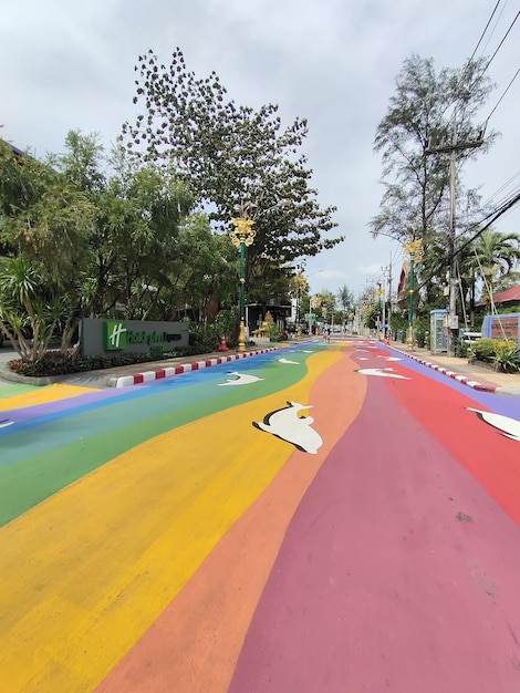 A colorful street in ubud, indonesia