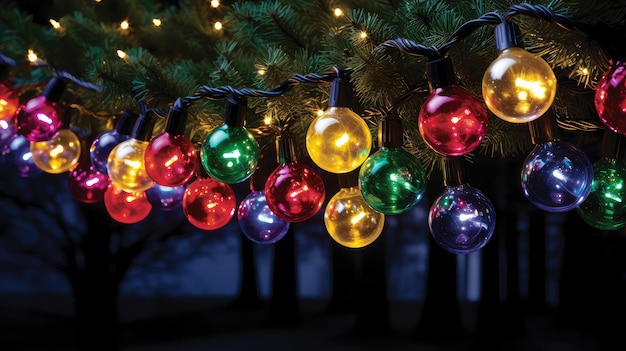 Colorful string of holiday lights