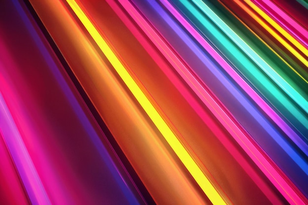 Photo a colorful strip of neon lights with a rainbow pattern