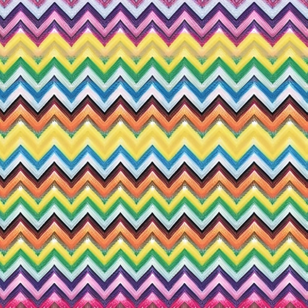 A colorful striped pattern with zigzag lines.