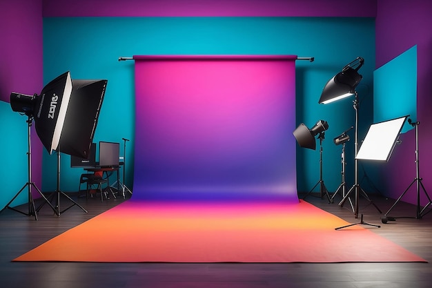 Photo colorful studio vibes energetic backdrop for vibrant photos