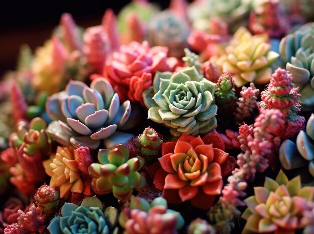 Colorful succulents background