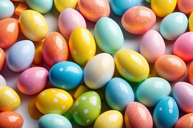 Photo colorful sugar easter eggs isolated over white background