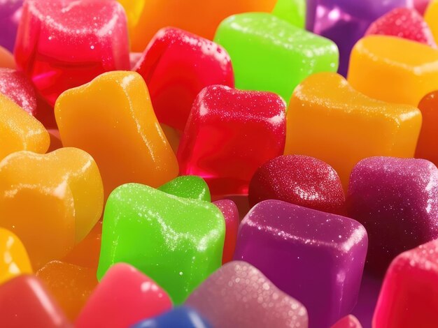 Colorful sugar gummies background