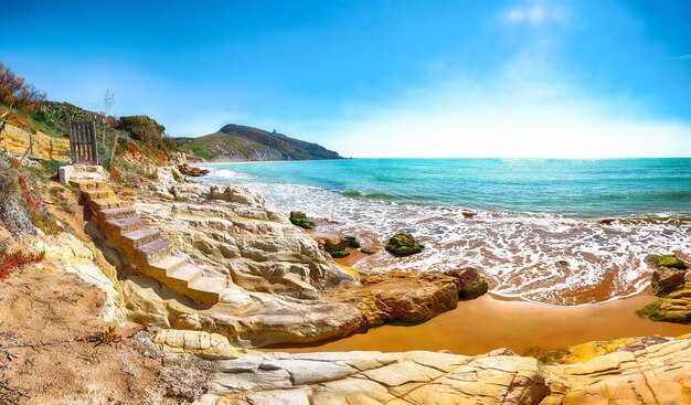 Colorful summer morning on the Giallonardo beach