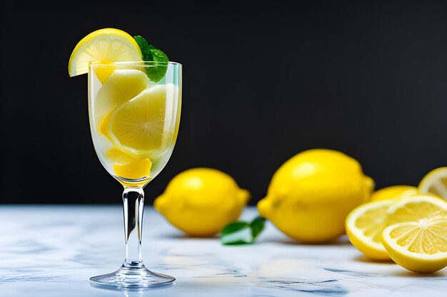 Colorful summer treat in melting ice cream with lemon