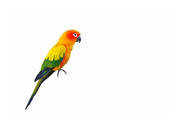 カラフルである, 太陽, conure, オウム, 隔離された, 白, 背景, クリッピングパス