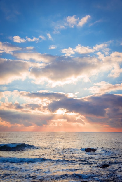 Colorful sunrise over the sea.