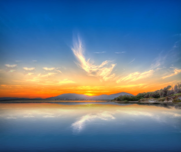 Colorful sunset in Alghero Sardinia