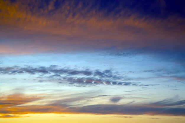 Colorful sunset in the evening sky