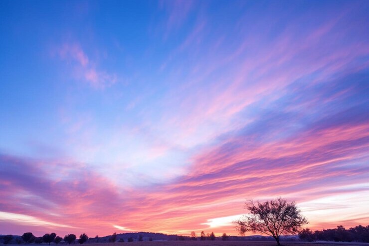 Photo a colorful sunset in a field of snow