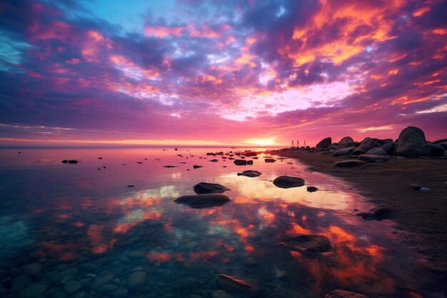 A colorful sunset over the horizon