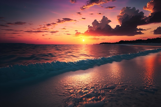 Colorful sunset over Ocean