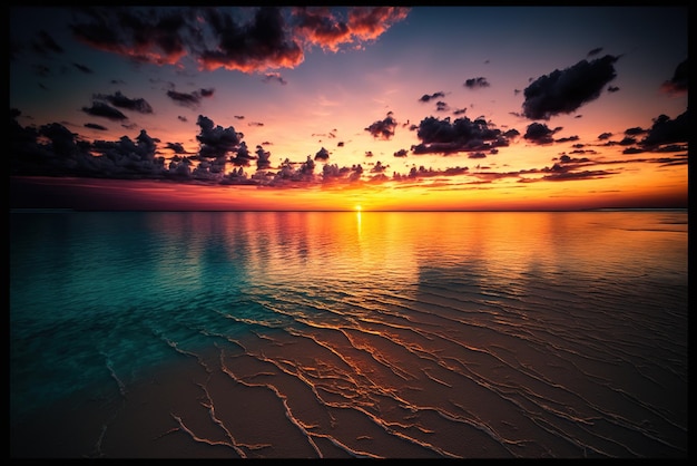 Colorful sunset over Ocean