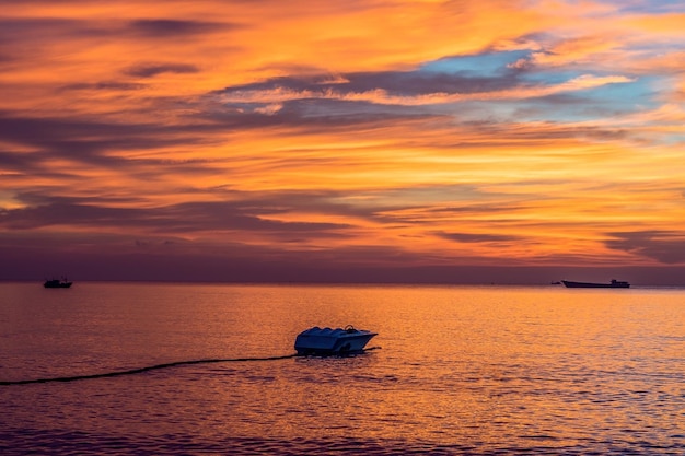 Colorful sunset over the sea