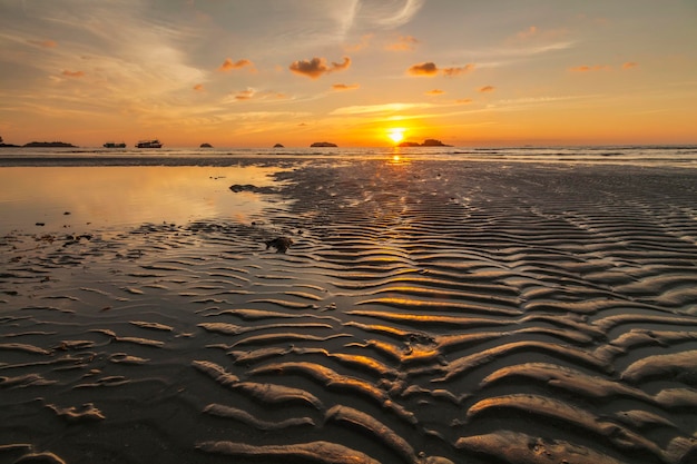 Colorful sunset on the tropical island Koh Chang Thailand