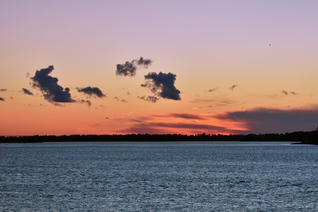 colorful sunset on the Volga River