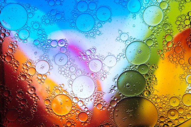 Colorful surface with many bubbles