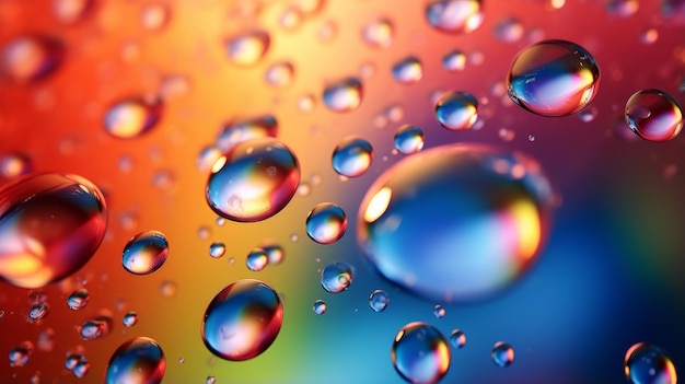 Colorful surface with water droplets