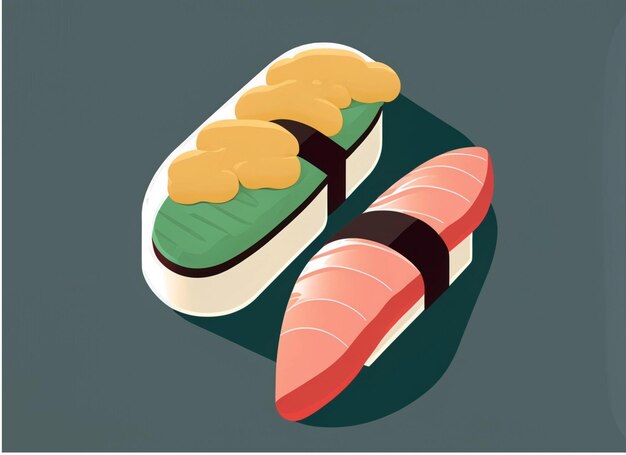 Foto un'illustrazione variopinta di vettore del set di sushi