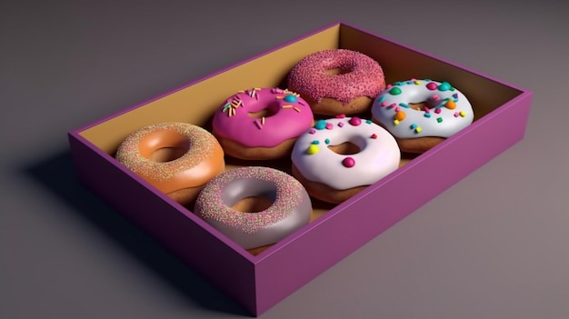 Colorful sweet donuts Generative AI