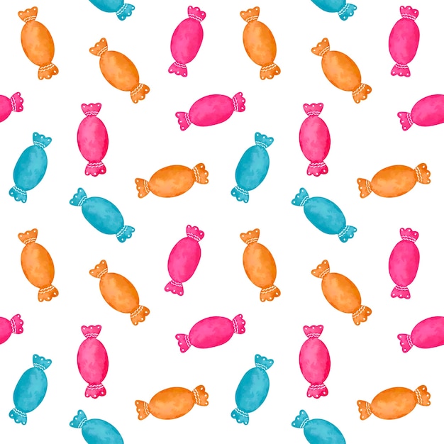 Colorful sweets seamless pattern with candy