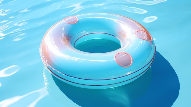 Colorful swim rings floating in a pool capturing the essence of summer leisure and vacation vibes