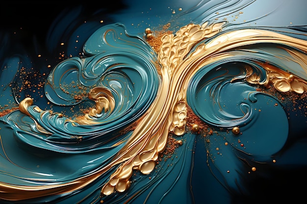 colorful swirl design in water wave effect