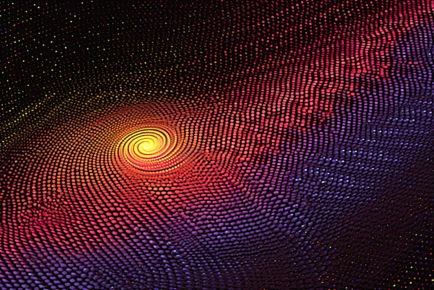 Photo a colorful swirl of dots on a black background generative ai image