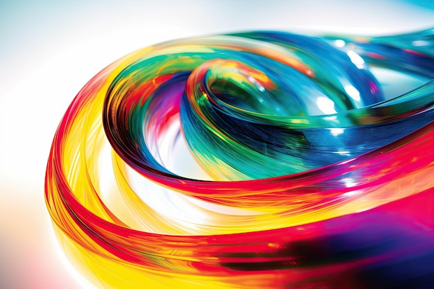 A colorful swirl of glass with the word candy on it