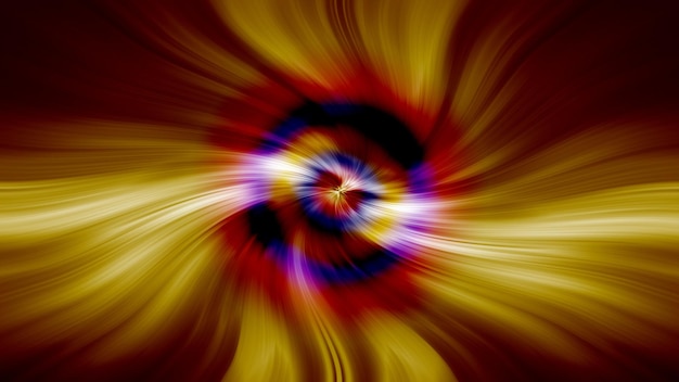 A colorful swirl of light and fire in a dark background