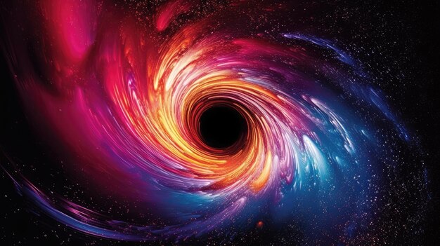 Photo a colorful swirl of light in space