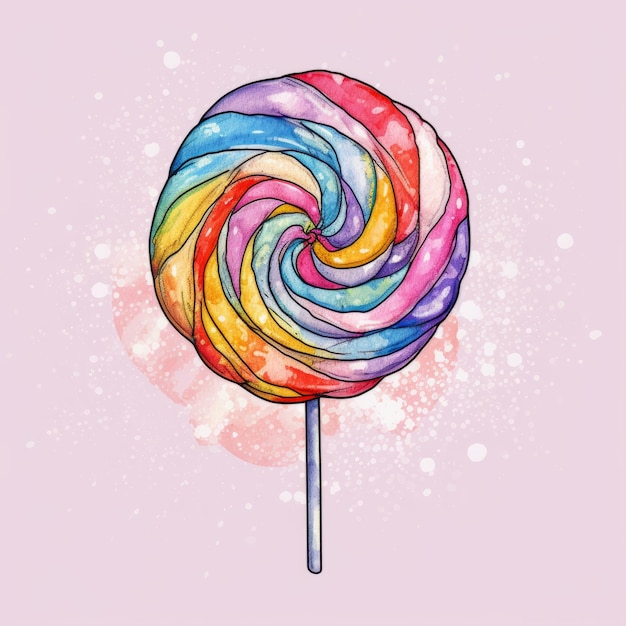 colorful swirl lollipop isolated