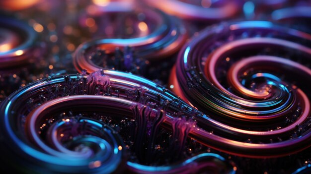 Photo a colorful swirl of metal and glass ai