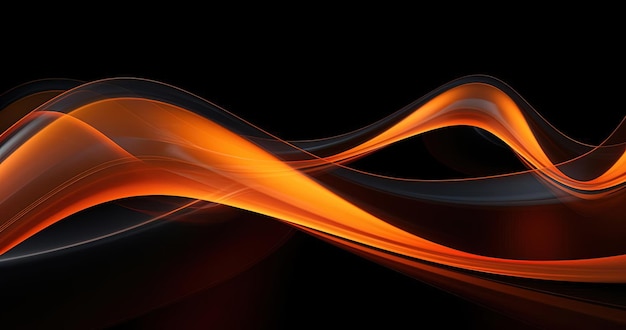 a colorful swirl of orange light on a black background