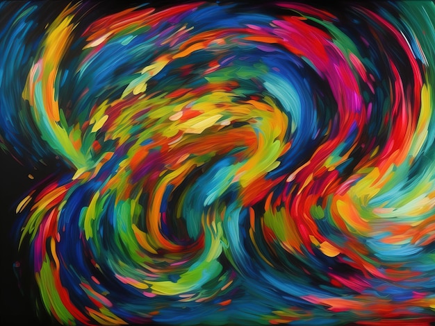 colorful swirl of paint brush strokes abstract art