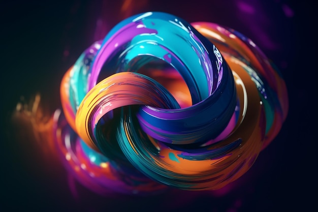 A colorful swirl of paint is featured in this colorful image.