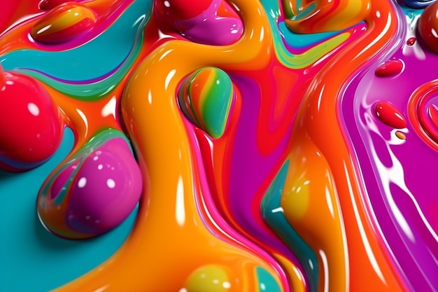 A colorful swirl of paint with the colors of the rainbow.