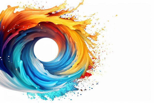 Photo a colorful swirl with a white background and a white background