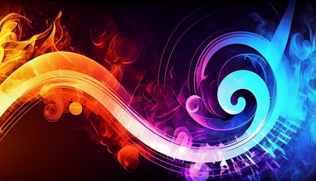 A colorful swirl with the word music on it