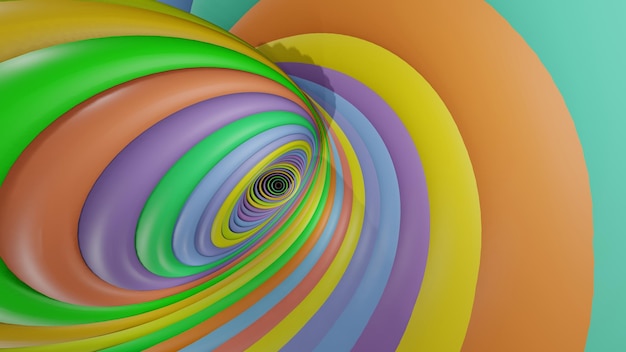 Colorful swirling stripe around center (3D Rendering)